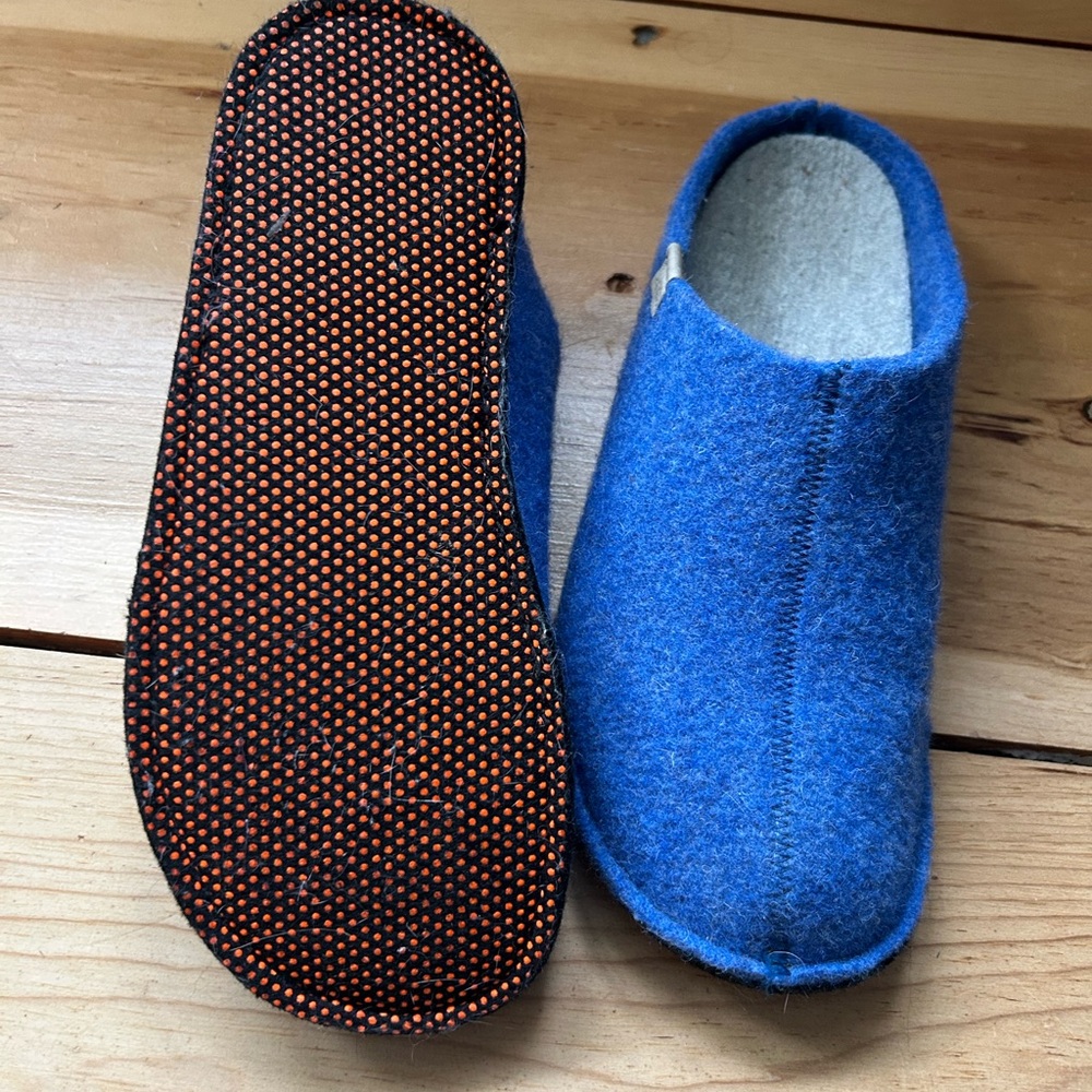 Sanita Blue Wool Slippers